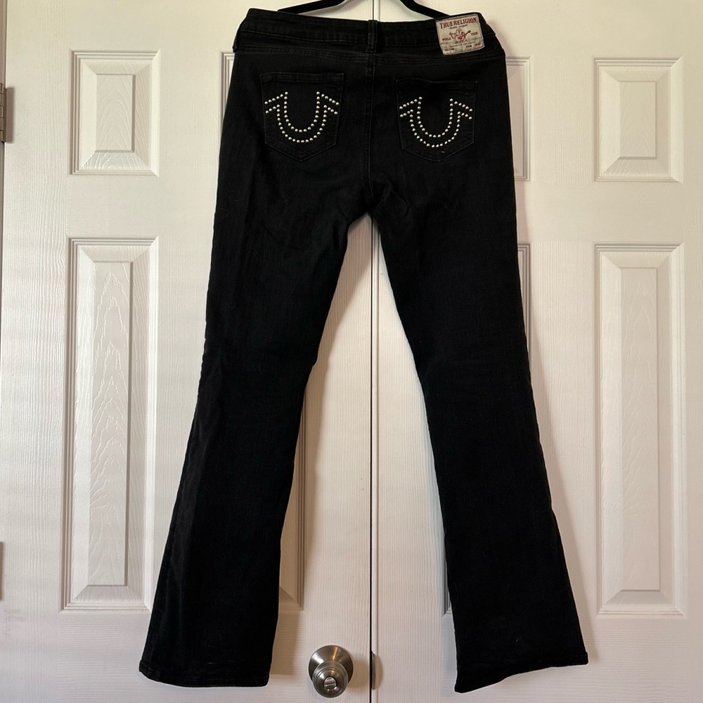True Religion 🖤 Women's Black Flare Western Jeans